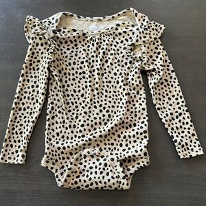 Garanimals Tan and Black Polka Dot Baby Bodysuit